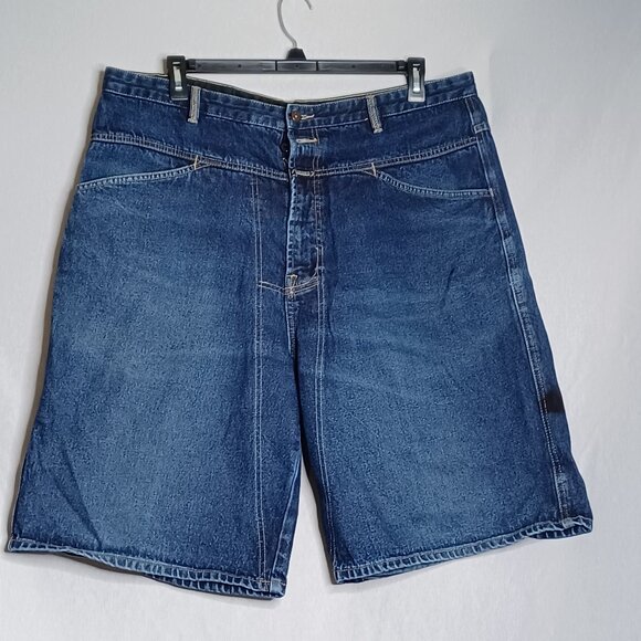 Marithe Francois Girbaud Shorts Mens 40 Blue Denim HipHop Skater Jorts VTG - Picture 1 of 15